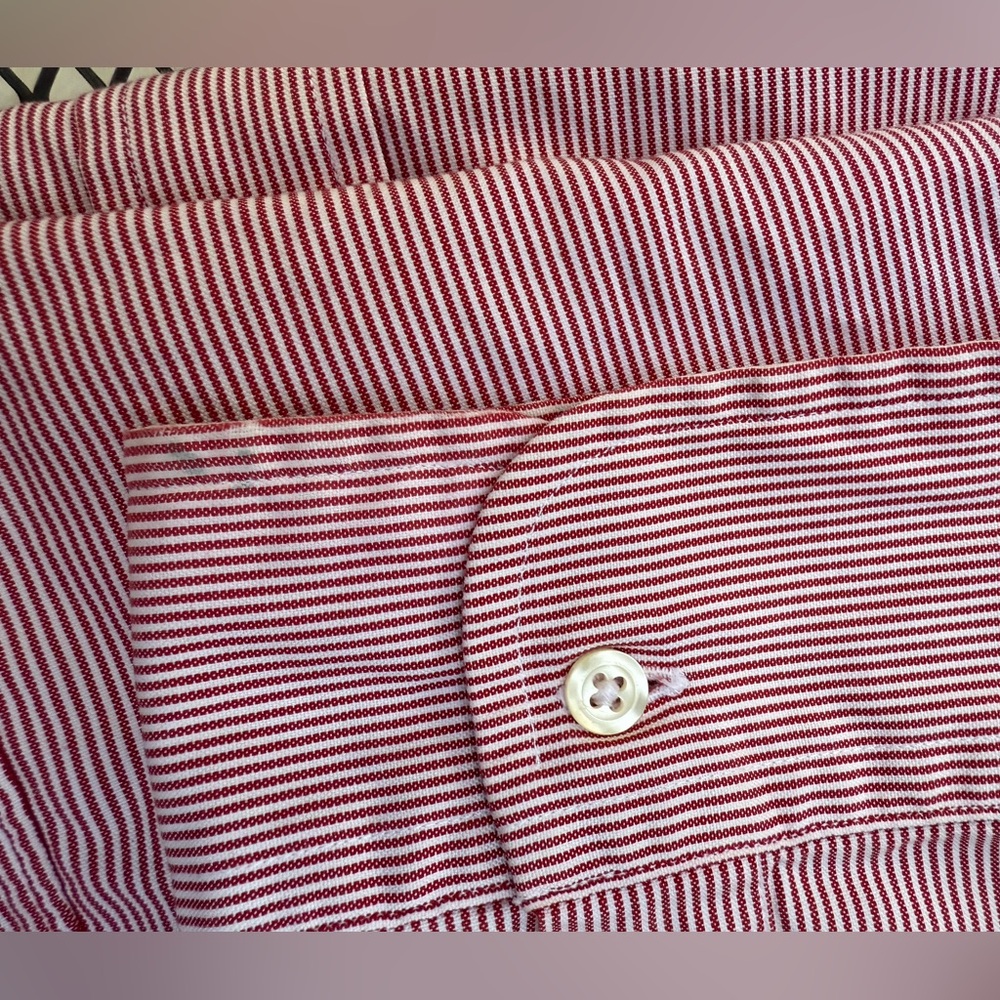 Brooks Brothers Red & White Pin Stripe Casual Button Down Shirt Size 19-35 (2XL) - Picture 14 of 15